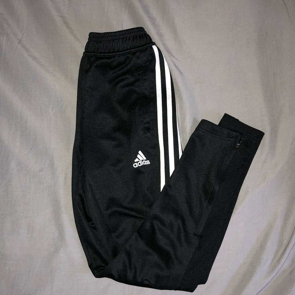 Black and white addida pants